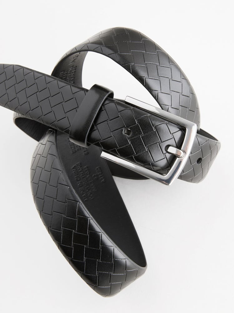 Black Faux Leather Weave Belt - Image 4 of 4