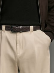 Brown Faux Leather Weave Belt - Image 1 of 4
