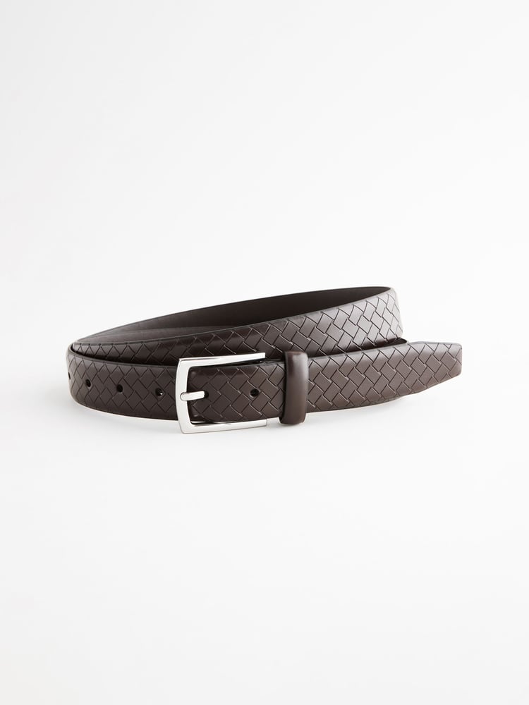 Brown Faux Leather Weave Belt - Image 2 of 4