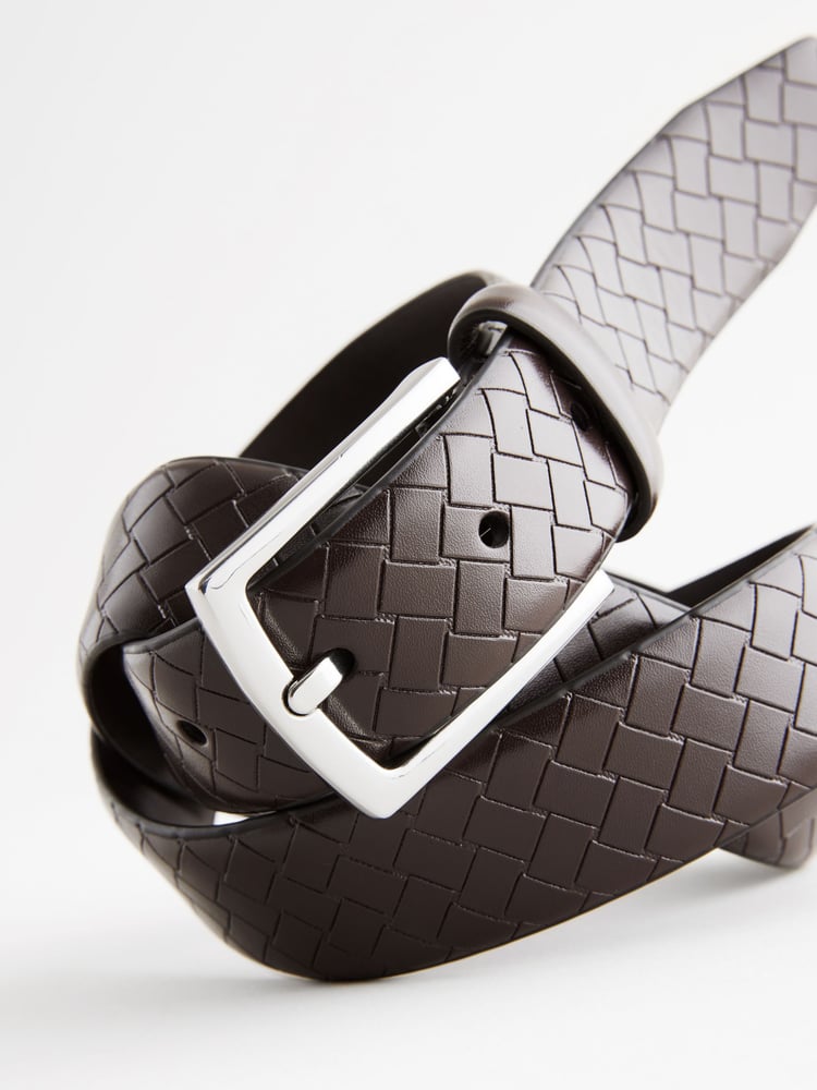 Brown Faux Leather Weave Belt - Image 4 of 4