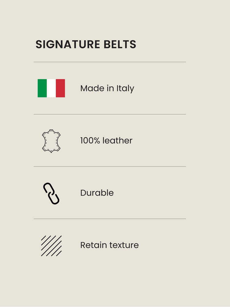 Black Signature Central Stitch Leather Belt - Image 4 of 4