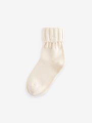 Cream,Grey and Neutral 3 Pack Cotton Rich Roll Top Ankle Socks - Image 2 of 4