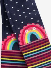 Navy Blue Cotton Rich Rainbow Tights - Image 2 of 2