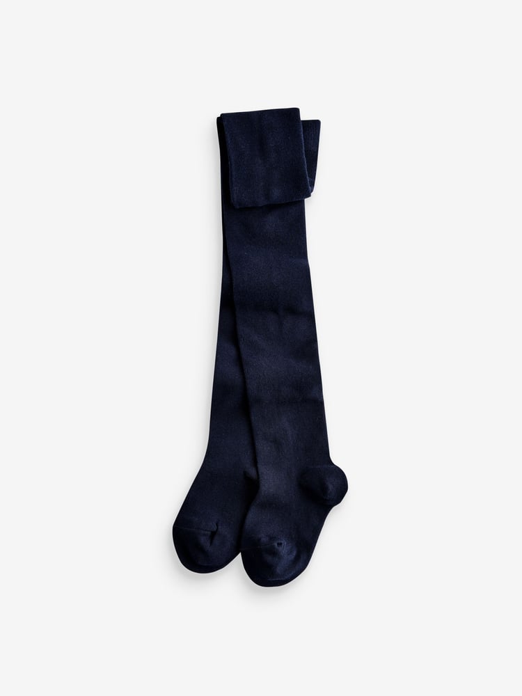 Red Navy Blue and Cream 3 Pack Cotton Rich Tights - Image 4 of 4