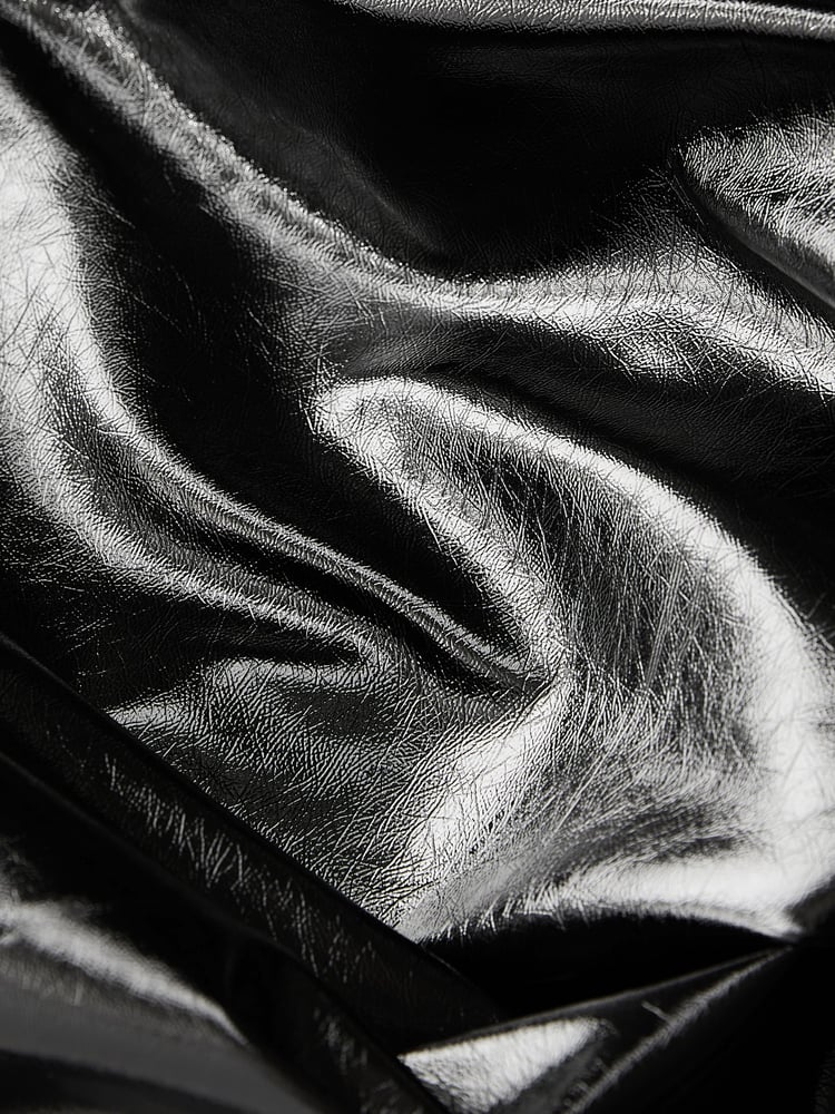 Black Premium High Shine Midi Skirt - Image 6 of 6