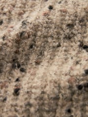 Neutral Brown High V-Neck Ribbed Jumper - Image 3 of 6