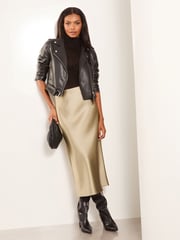 Lipsy Black Faux Leather Crop Biker Jacket - Image 3 of 4