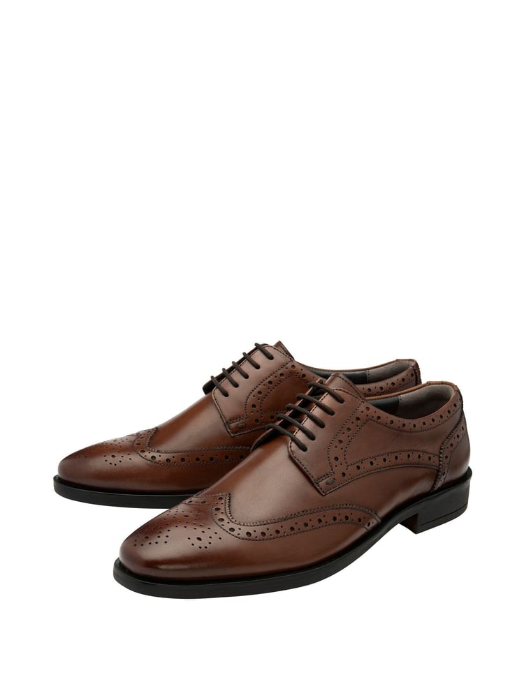 Frank Wright Brown Leather Lace Up Brogues - Image 2 of 4