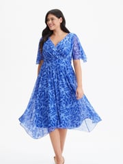 Scarlett & Jo Blue Floral Julie Hanky Hem Dress - Image 1 of 4
