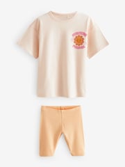 Cream/ Yellow/ Pink 100% Cotton Short Pyjamas 2 Pack (3-16yrs) - Image 4 of 9