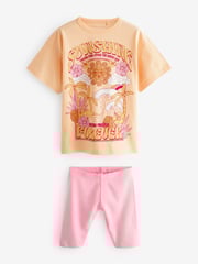 Cream/ Yellow/ Pink 100% Cotton Short Pyjamas 2 Pack (3-16yrs) - Image 6 of 9