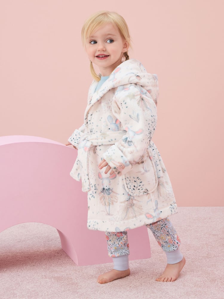 Cream Mouse Fairy Soft Touch Fleece Dressing Gown (9mths-10yrs) - Image 2 of 7 Cream Mouse Fairy Soft Touch Fleece Dressing Gown (9mths-10yrs) - Image 2 of 7