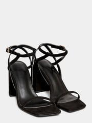 Long Tall Sally Black Faux Suede Block Heels - Image 1 of 6