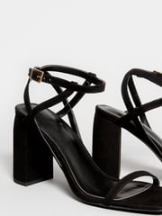 Long Tall Sally Black Faux Suede Block Heels - Image 5 of 6