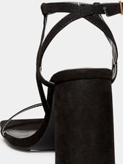 Long Tall Sally Black Faux Suede Block Heels - Image 6 of 6