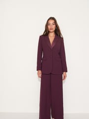Plum Purple Tailored Crepe Single Breasted Blazer - Image 3 of 6