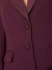 Plum Purple Tailored Crepe Single Breasted Blazer - Image 4 of 6