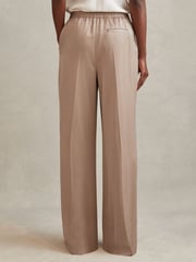Reiss Gold Cole Satin Drawstring Wide Leg Trousers - Image 4 of 5