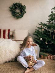 Blue 100% Cotton Reindeer Christmas Joggers (3-16yrs) - Image 3 of 5