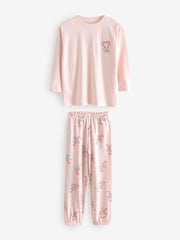 Pink/Cream 100% Cotton Reindeer Christmas Joggers (3-16yrs) - Image 7 of 8