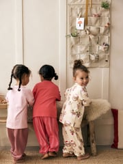 Pink/Cream Christmas 100% Cotton Joggers Pyjamas 3 Pack (9mths-12yrs) - Image 5 of 7