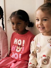 Pink/Cream Christmas 100% Cotton Joggers Pyjamas 3 Pack (9mths-12yrs) - Image 7 of 7