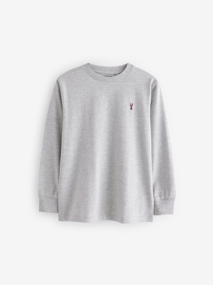 Berry Red/Grey/White/Blue Long Sleeve Cosy T-Shirts 4 Pack (3-16yrs) - Image 2 of 7