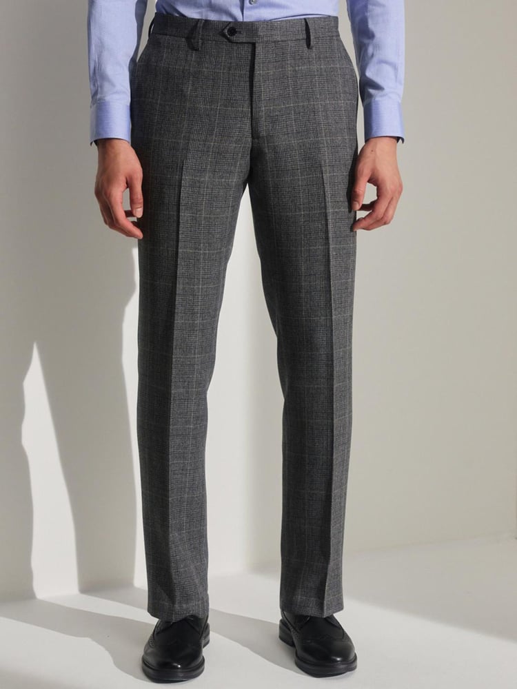 Grey Prince of Wales Tailored fit Check Suit: Trousers - Image 1 of 9