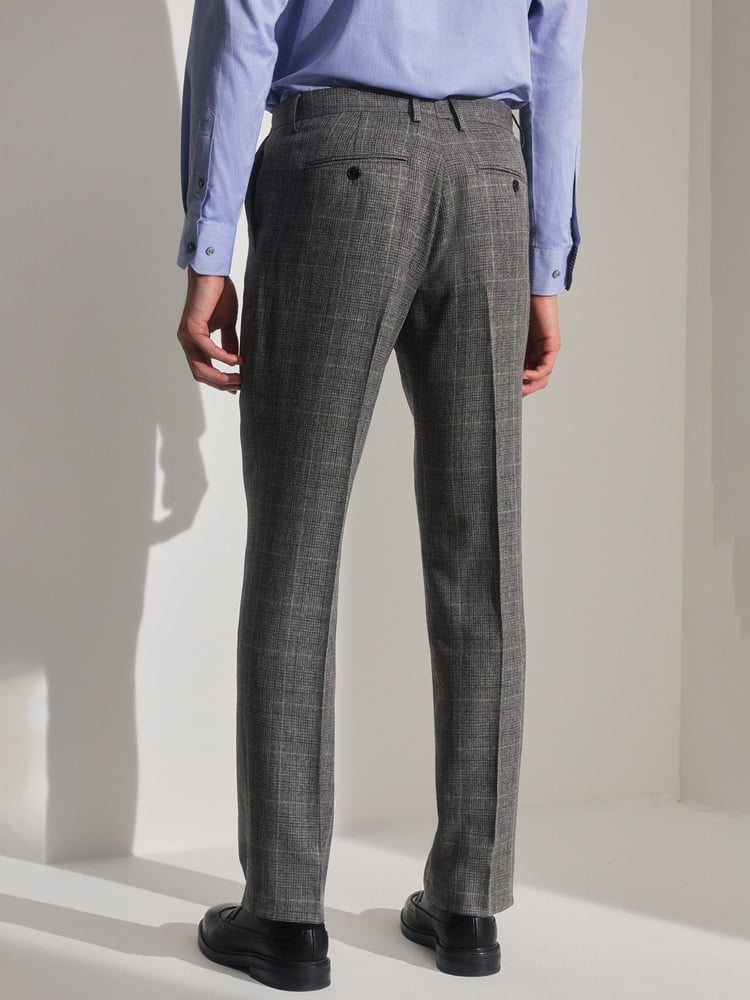 Grey Prince of Wales Tailored fit Check Suit: Trousers - Image 2 of 9