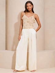 Lipsy Champagne Gold Chiffon Embellished Cami - Image 5 of 5