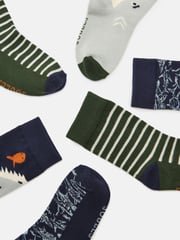 Joules Boys' Neat Feet Green/Navy 3 Pack Socks - Image 3 of 3