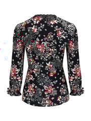 Pour Moi Black Multi Anya Lace Detail Recycled Slinky Jersey Top - Image 4 of 4