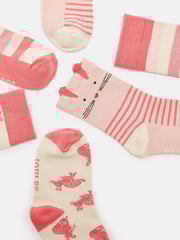 Joules Girls' Neat Feet Pink 3 Pack Socks - Image 2 of 3