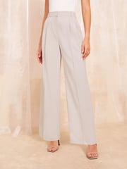 Friends Like These Grey Premium Wide Leg Smart Trousers - Image 1 of 4
