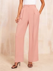 Friends Like These Pink Premium Wide Leg Smart Trousers - Image 1 of 5