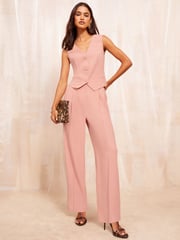 Friends Like These Pink Premium Wide Leg Smart Trousers - Image 2 of 5