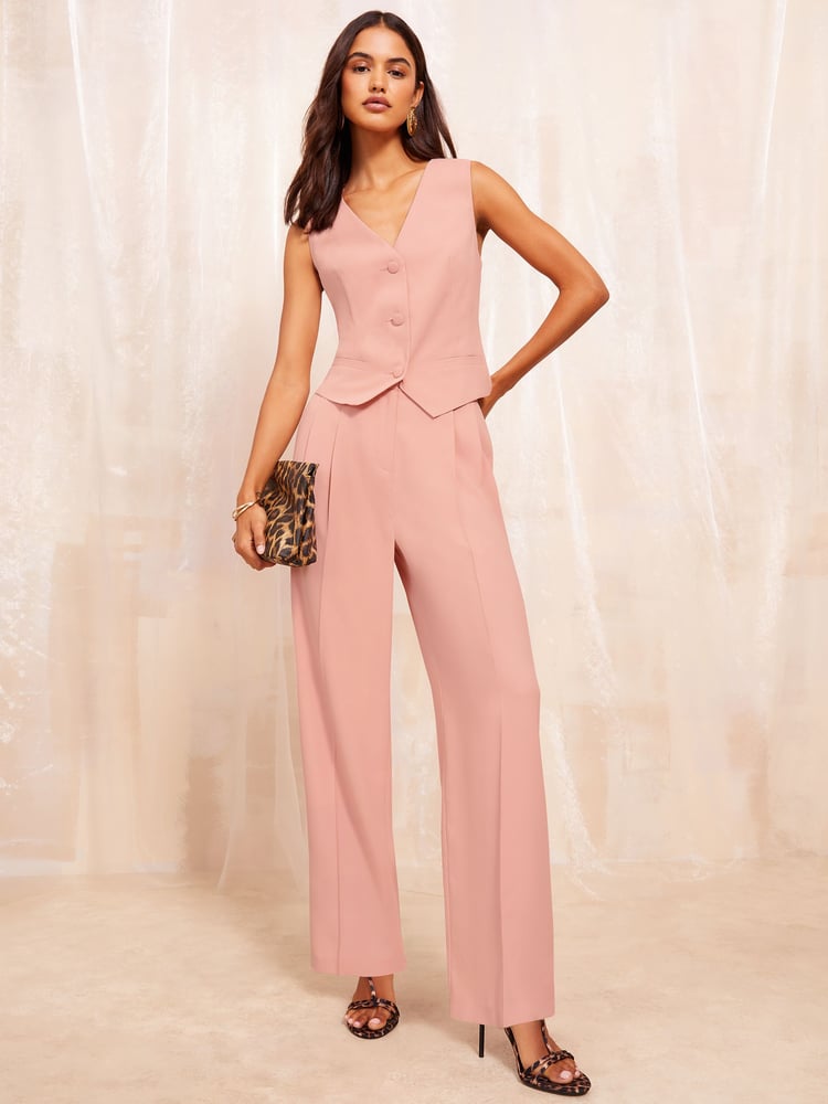Friends Like These Pink Premium Wide Leg Smart Trousers - Image 2 of 5
