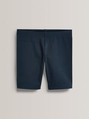 Navy Blue Regular Length 2 Pack Cotton Rich Stretch Cycle Shorts (3-16yrs) - Image 2 of 5