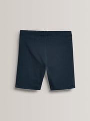 Navy Blue Regular Length 2 Pack Cotton Rich Stretch Cycle Shorts (3-16yrs) - Image 4 of 5