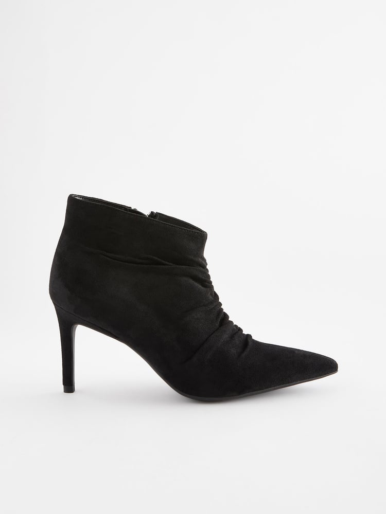Black Forever Comfort® Point Toe Ruched Ankle Boots - Image 2 of 5