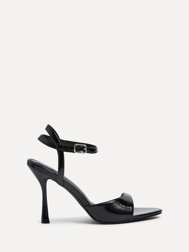 Linzi Black Eleni Open Toe Pointed Heels With Asymmetric Front Strap - Image 2 of 5