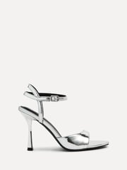 Linzi Silver Eleni Open Toe Pointed Heels With Asymmetric Front Strap - Image 2 of 5