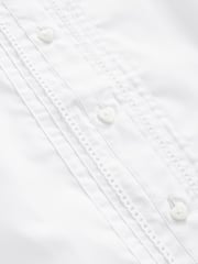 White Long Sleeve Lace Trim School Blouse (3-14yrs) - Image 9 of 9
