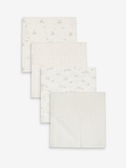Soft White Baby Muslin Cloths 4 Packs - Image 1 of 5