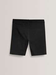 Black Regular Length 2 Pack Cotton Rich Stretch Cycle Shorts (3-16yrs) - Image 3 of 5