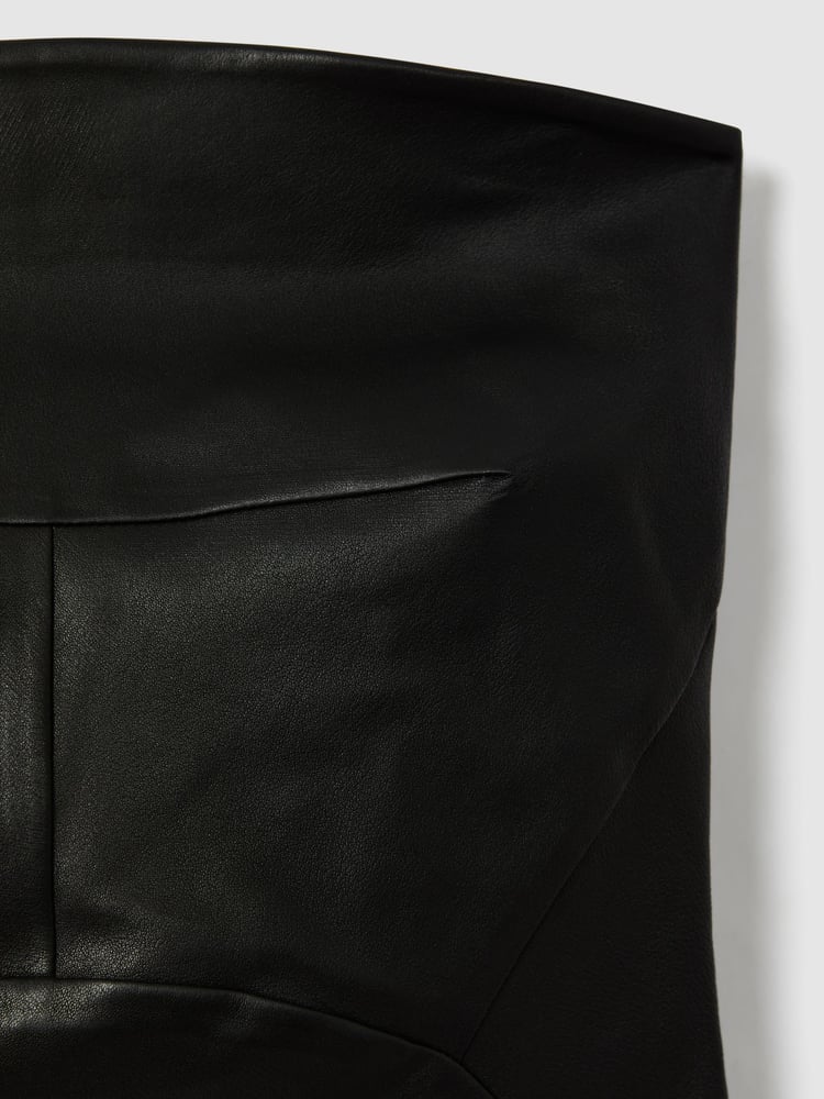 Reiss Black Iona Strapless Leather Top - Image 6 of 6