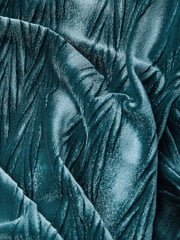 Teal Blue Velvet Long Sleeve Wrap Top - Image 6 of 6