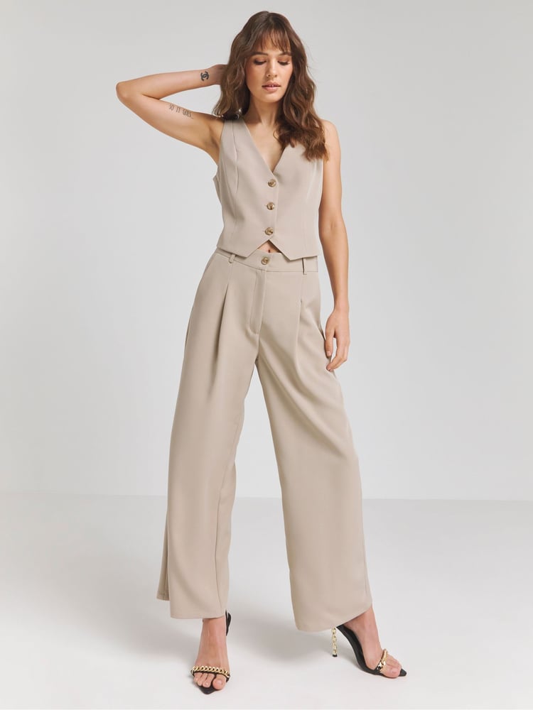 Simply Be Cream Tailored Waistcoat - Image 1 of 4