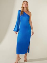 Ro&Zo Blue Selena One Shoulder Dress - Image 2 of 5