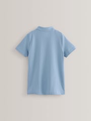 Blue Cotton School Short Sleeve 100% Cotton Polo Shirts 5 Pack (3-16yrs) - Image 3 of 4